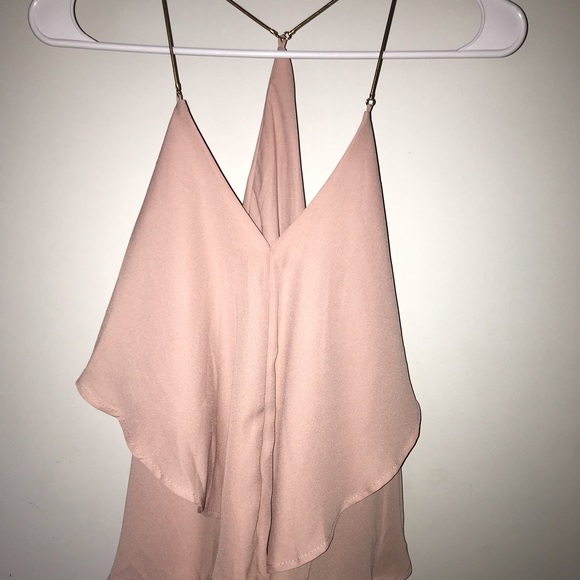 Charlotte Russe Tops - Charlotte Russe dressy pink gold strap top